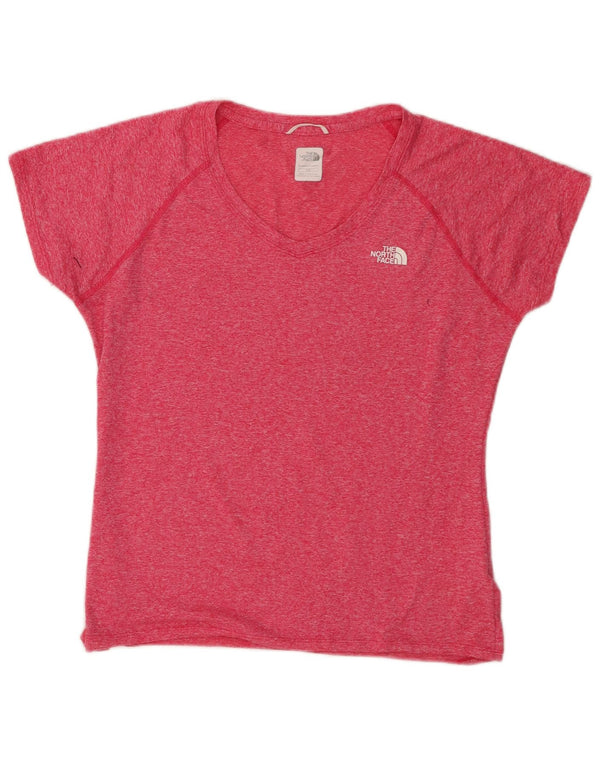 The North Face T-Shirt Femme Top UK 16 Large Rose Moucheté Polyester