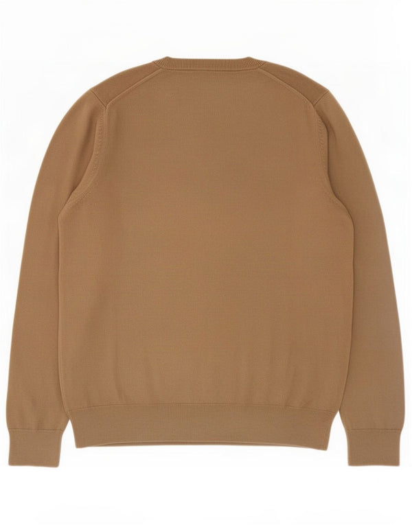 Marks & Spencer Pull col V pour homme en coton beige Large