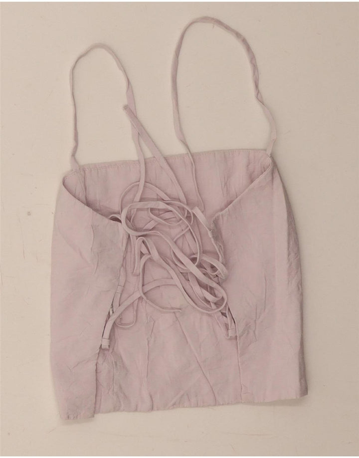 Zara Womens Crop Corset Top UK 8 Small Violet Modal