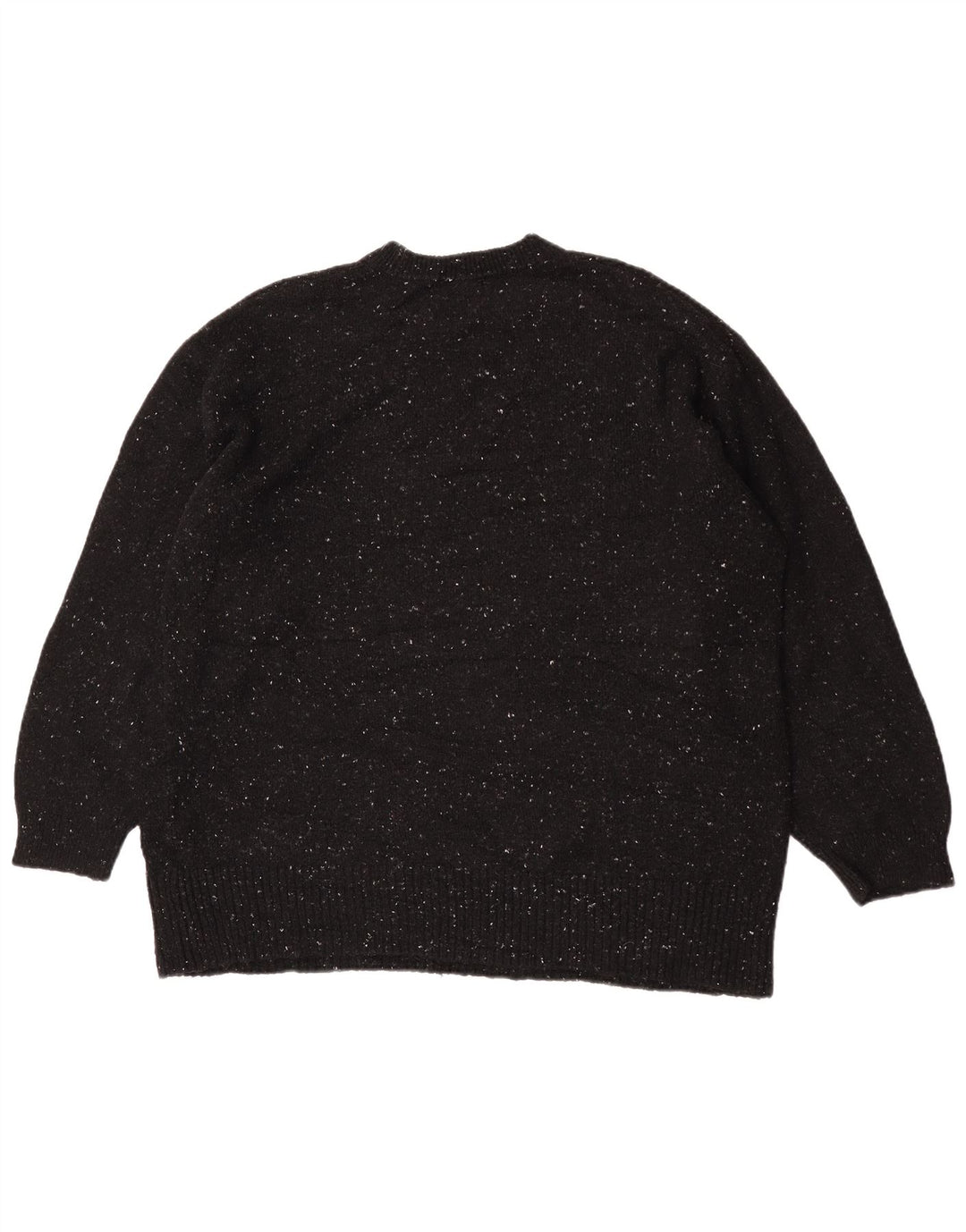 Zara Pull surdimensionné à col rond pour femme UK 10 Petit noir moucheté