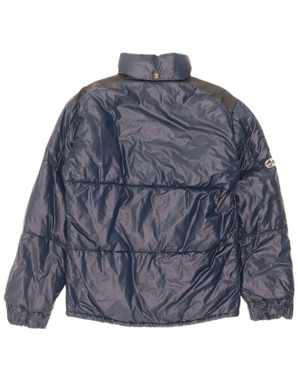 Samas Veste matelassée à capuche pour homme UK 40 Large Bleu marine Colourblock Polyamide