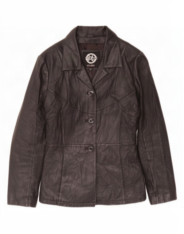 Wilsons Veste en cuir pour femme UK 10 Small Noir