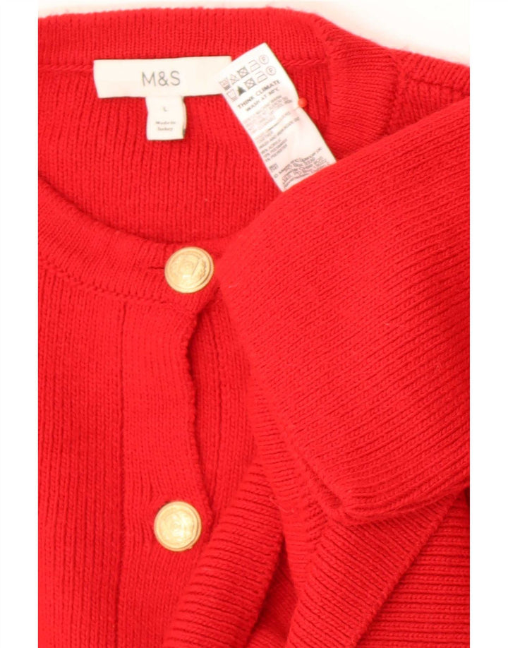 Marks & Spencer Pull cardigan surdimensionné pour femme UK 16 Grand acrylique rouge