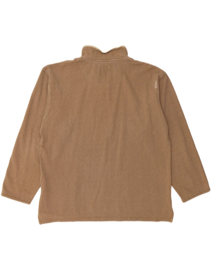 Fat Face Sweat-Shirt Col Zippé Homme Coton Beige Moyen