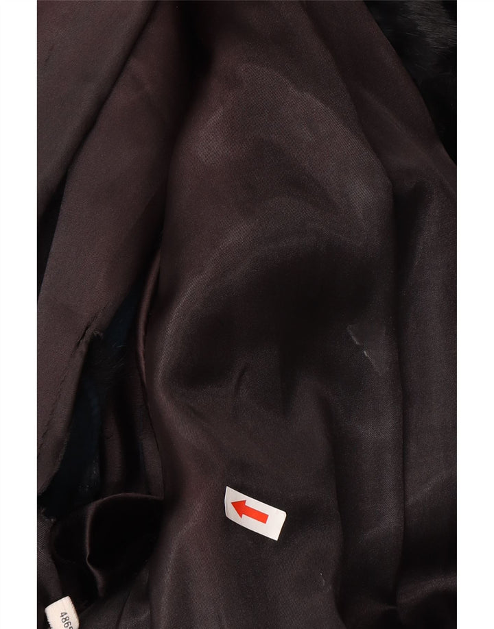 Veste de fourrure femme vintage EU 48 2XL Noir Vraie Fourrure