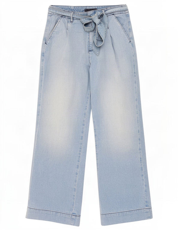 Marks & Spencer Jean taille haute à jambe large pour femme UK 12 Medium W30 L28 Bleu