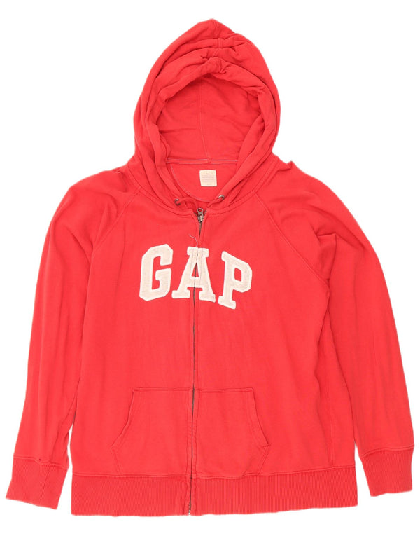 Gap Pull à capuche zippé graphique pour homme XL Rouge Coton