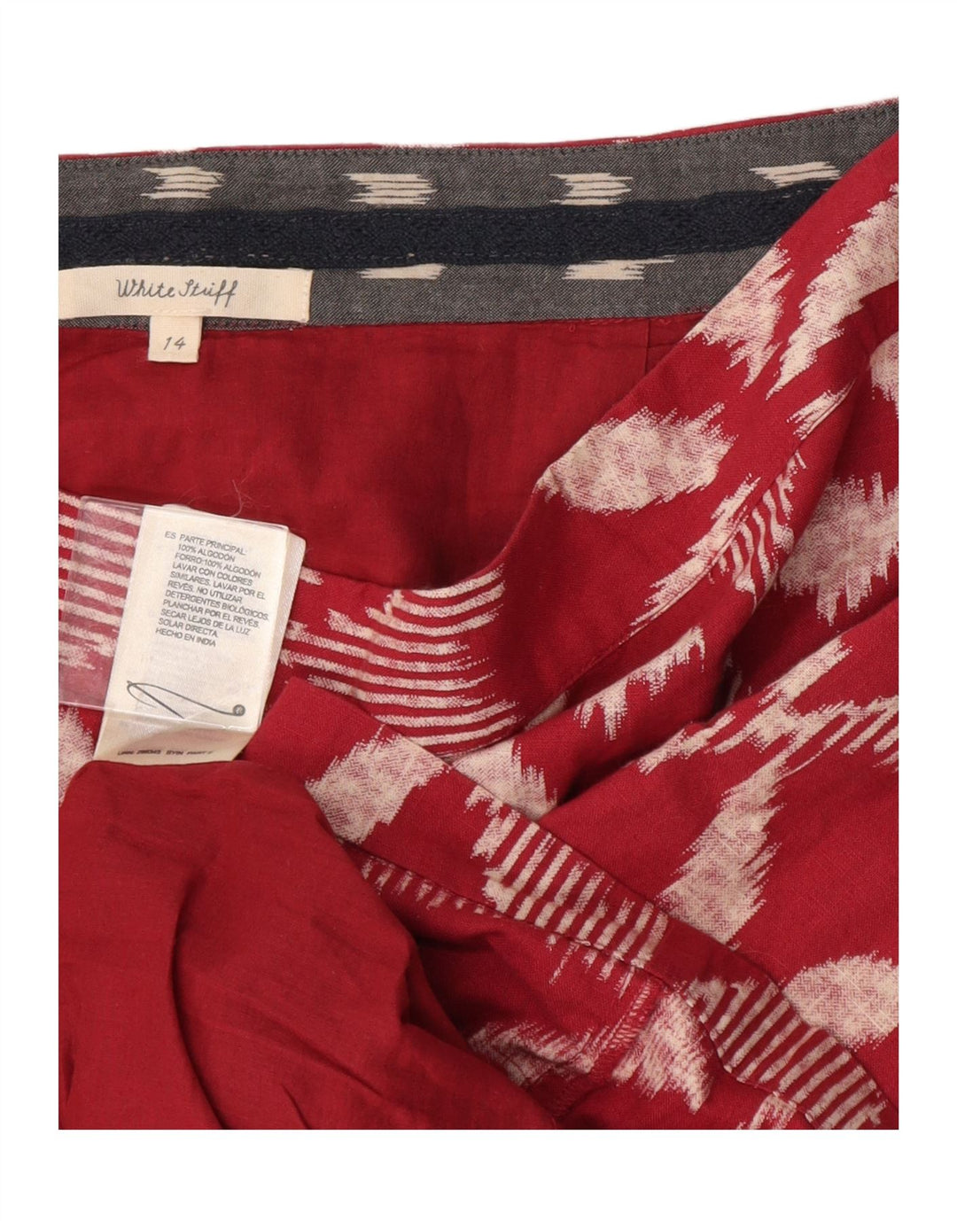 Mini jupe White Stuff pour femme UK 14 Large W34 en coton floral bordeaux