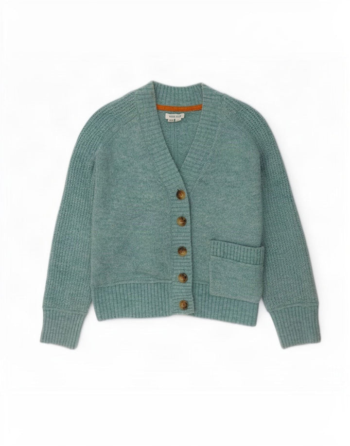 White Stuff Cardigan court surdimensionné pour femme UK 10 Petit Bleu