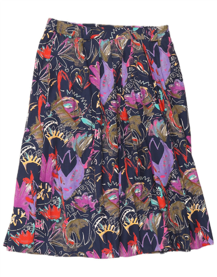 vintage Womens Abstract Pattern Jupe évasée EU 42 Large W30 Multicolore
