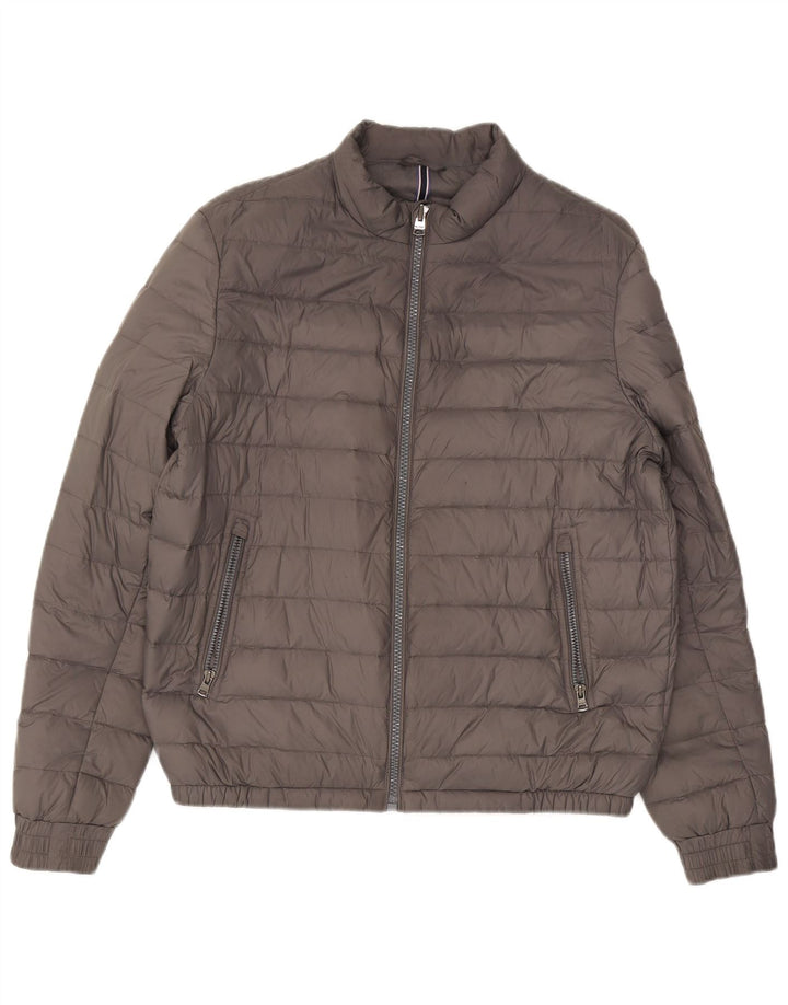 Tommy Hilfiger Veste rembourrée pour homme UK 40 Large Gris Nylon