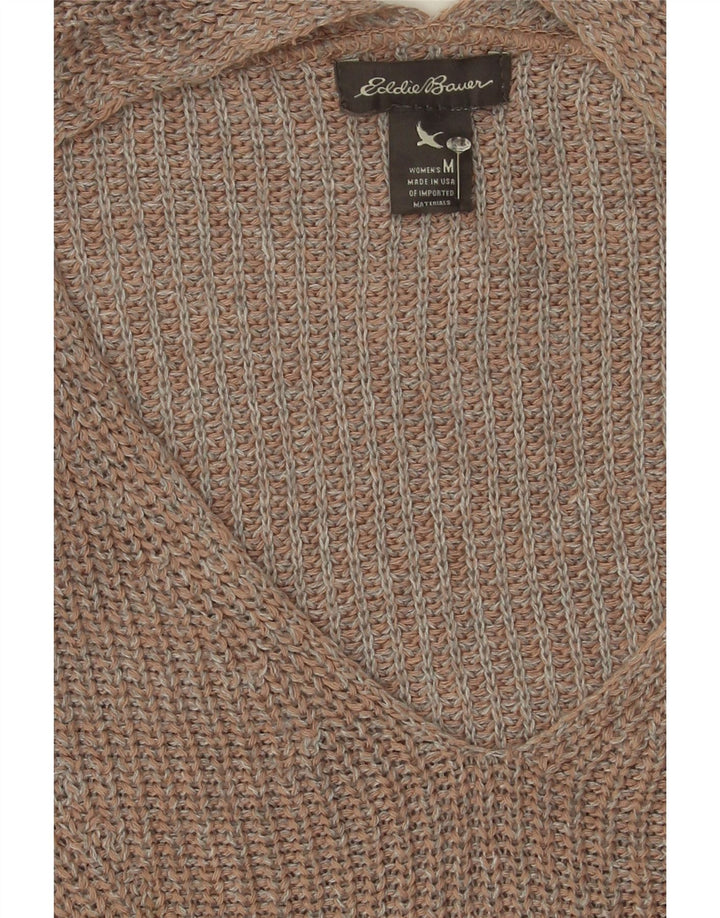 EDDIE BAUER Womens V-Neck Jumper Sweater UK 14 Medium Pink Acrylic Vintage Eddie Bauer and Second-Hand Eddie Bauer from Messina Hembry 