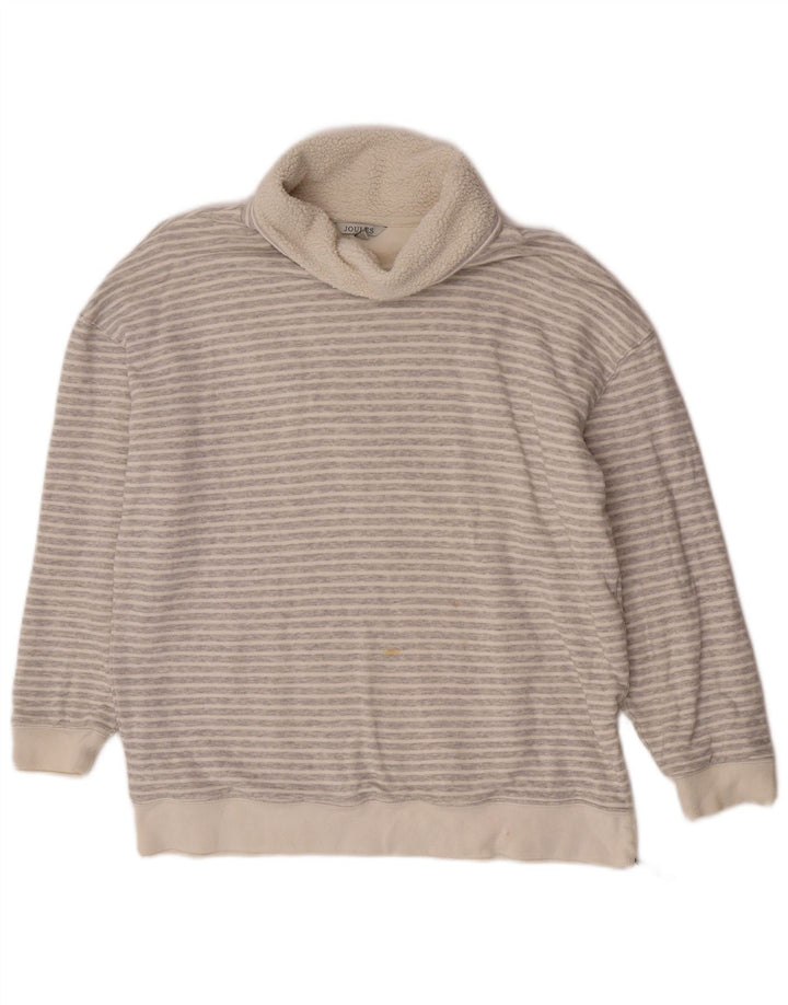 Joules Pull col roulé pour femme UK 12 Gris moyen à fines rayures