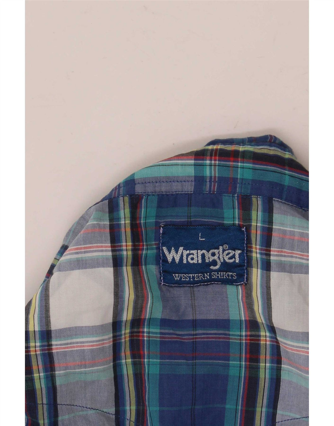 Wrangler Chemise à manches courtes à volants sur le devant pour homme Grand carreaux bleus
