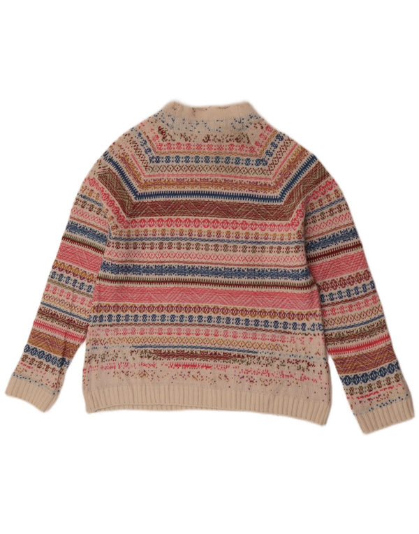 Benetton Pull à col roulé pour femme UK 14 Medium Multicolore