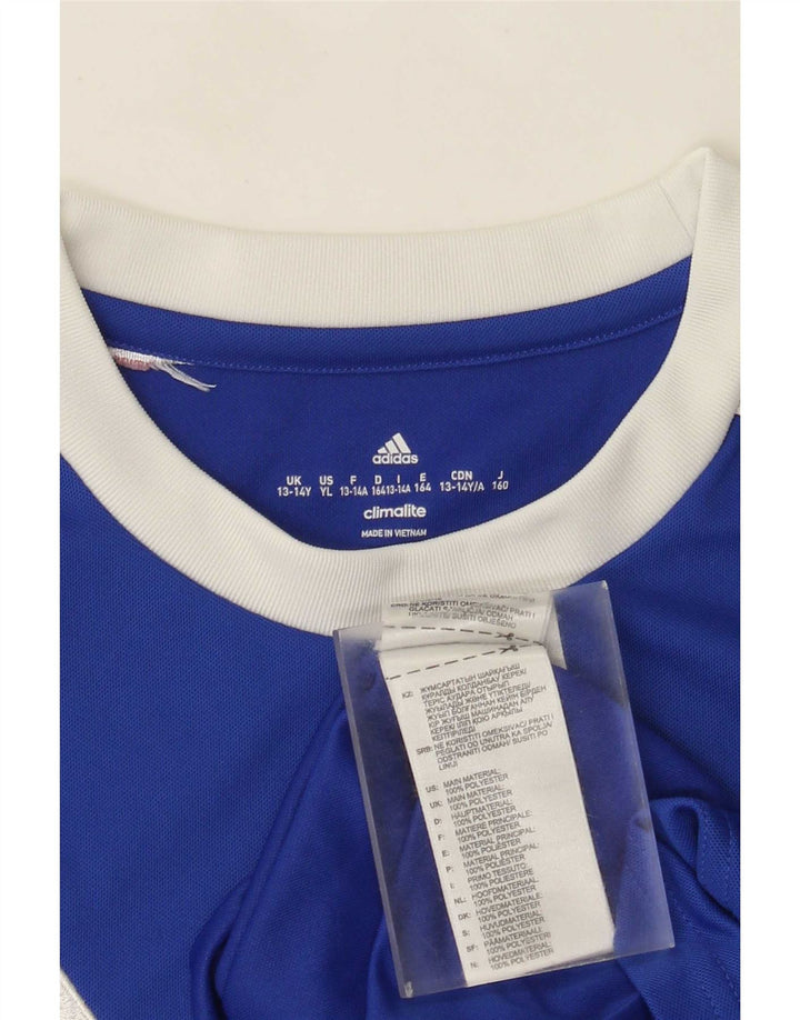 Adidas Garçon Climalite T-Shirt Top 13-14 ans Bleu Polyester