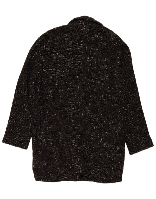 Zara Manteau surdimensionné à double boutonnage pour femme UK 6 XS Noir Polyester