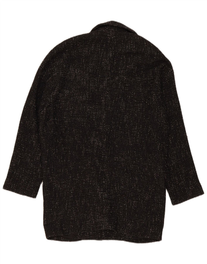 Zara Manteau surdimensionné à double boutonnage pour femme UK 6 XS Noir Polyester