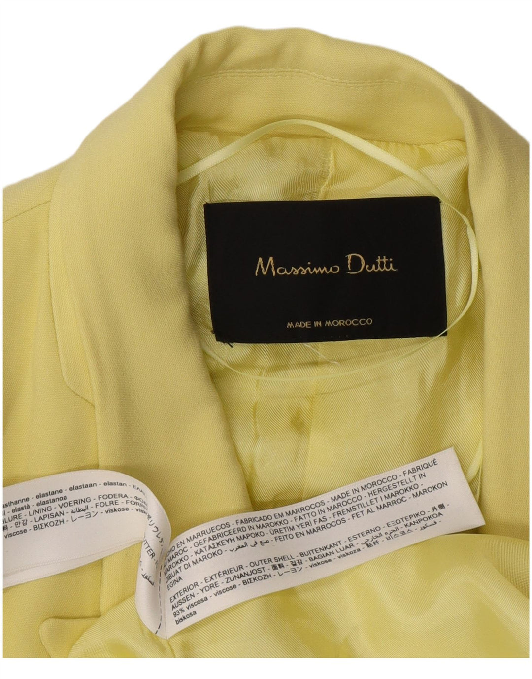Massimo Dutti Manteau Femme EU 42 Large Jaune Viscose