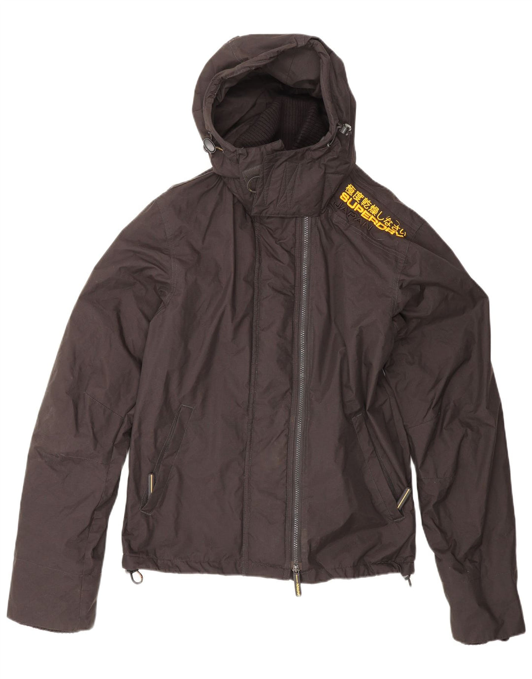 SUPERDRY Veste coupe-vent à capuche surdimensionnée pour femme UK 10 Small Marron