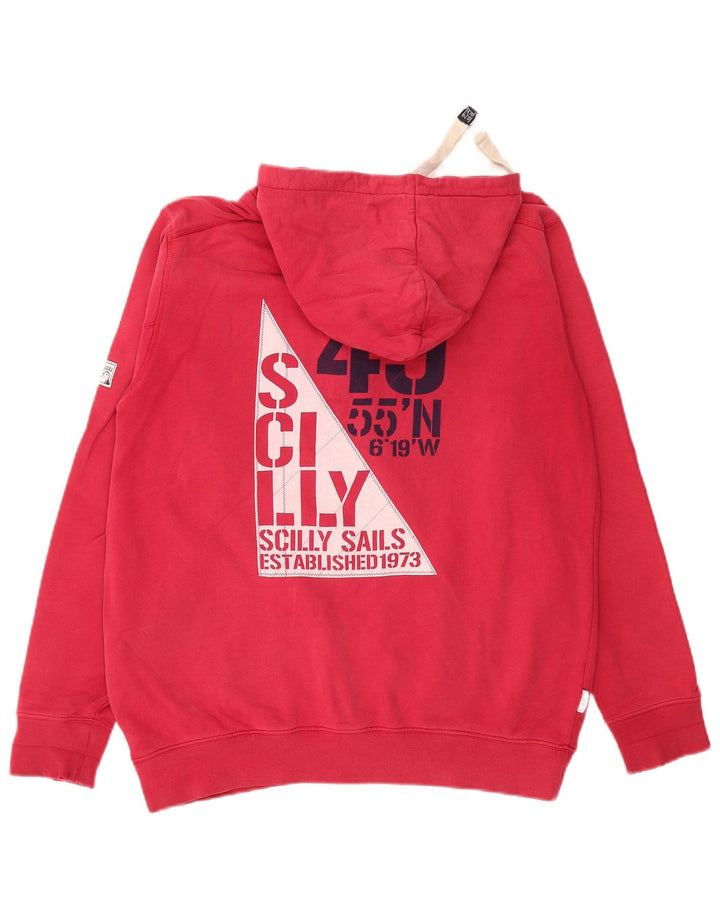 VINTAGE Pull à capuche graphique pour homme en coton rouge moyen