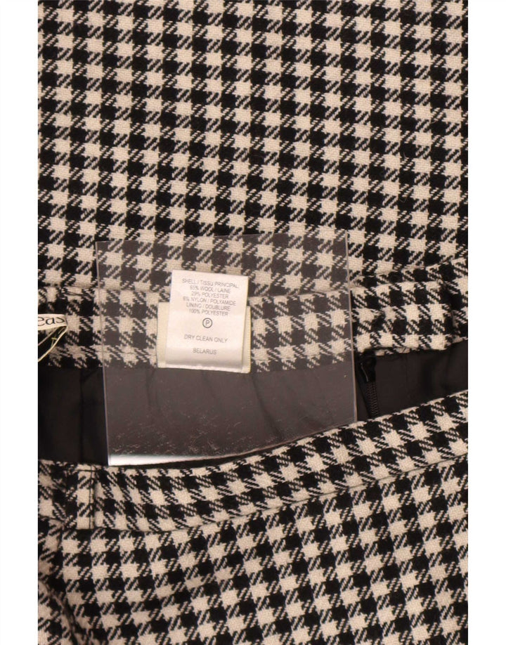 Eastex Jupe midi pour femme UK 14 Medium W30 Laine pied-de-poule noire