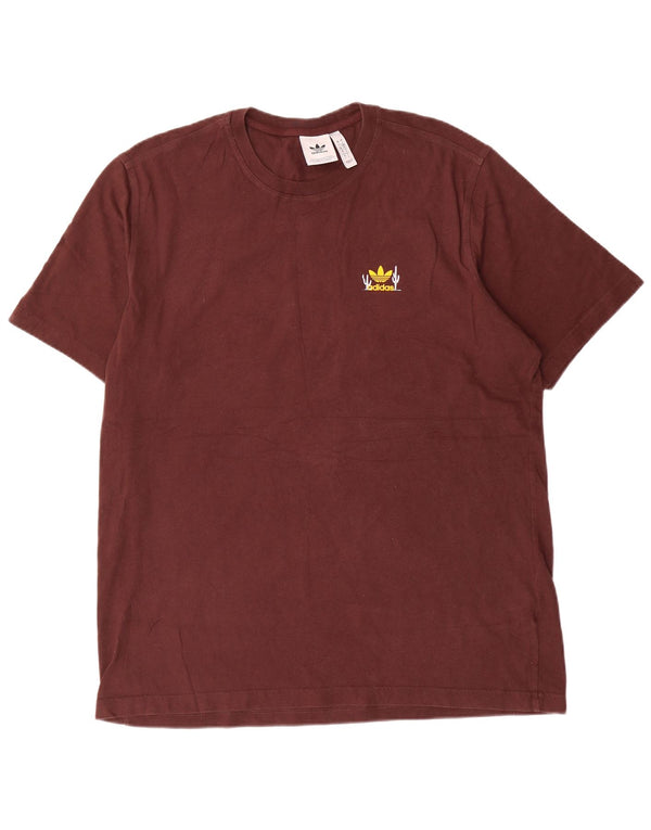 Adidas T-shirt graphique pour hommes, grand coton marron