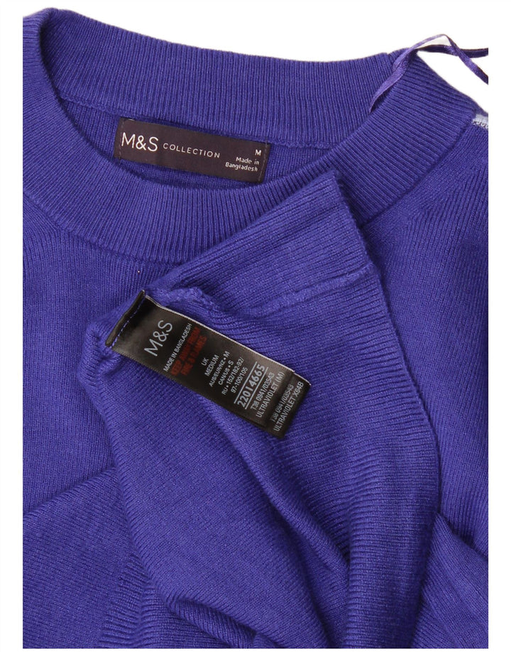 Marks & Spencer Pull ras du cou pour femme UK 14 Bleu moyen Viscose