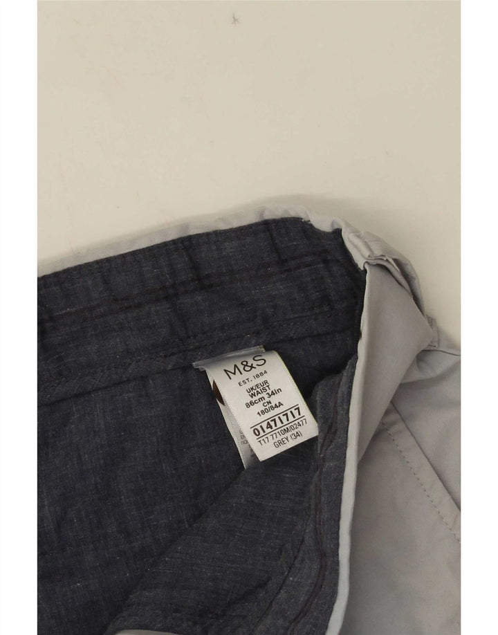 Marks & Spencer Short Chino Homme W34 Grand Gris Coton