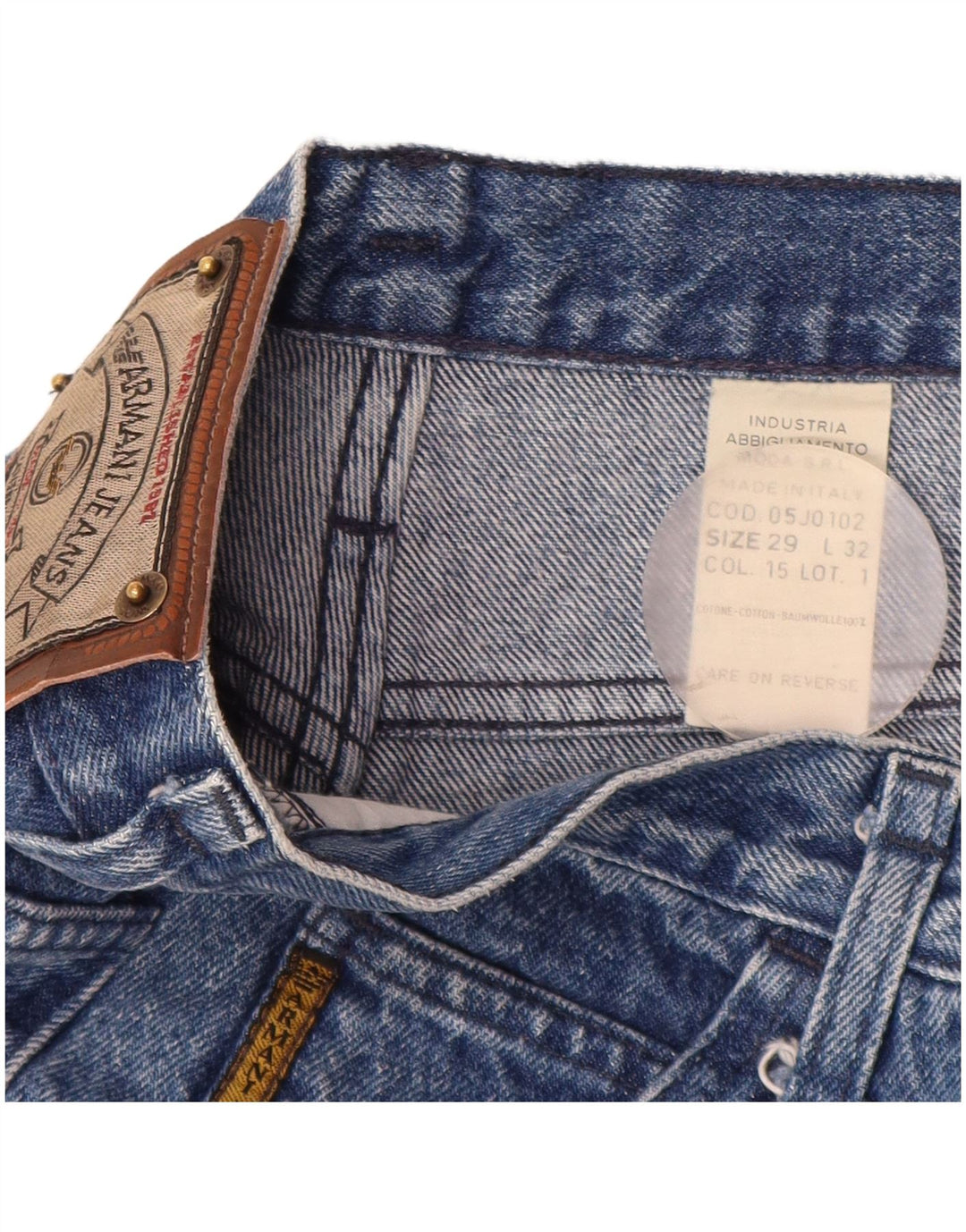 ARMANI Short en jean taille haute femme W29 coton bleu moyen