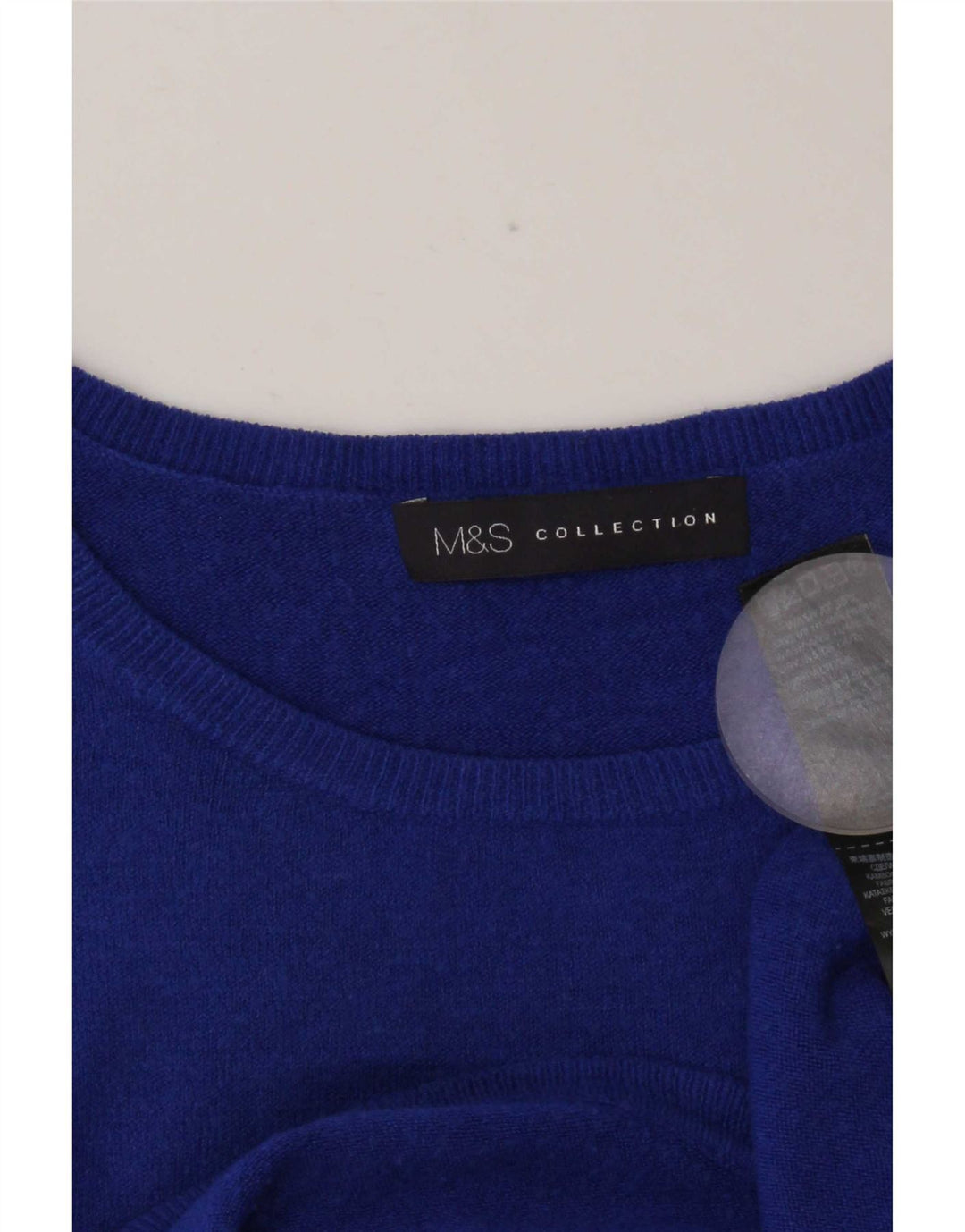 Marks & Spencer Pull surdimensionné à col bateau pour femme UK 10 Petit Bleu