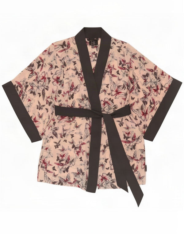 Ted Baker Robe caftan à manches 3/4 pour femme UK 12/14 Rose moyen floral