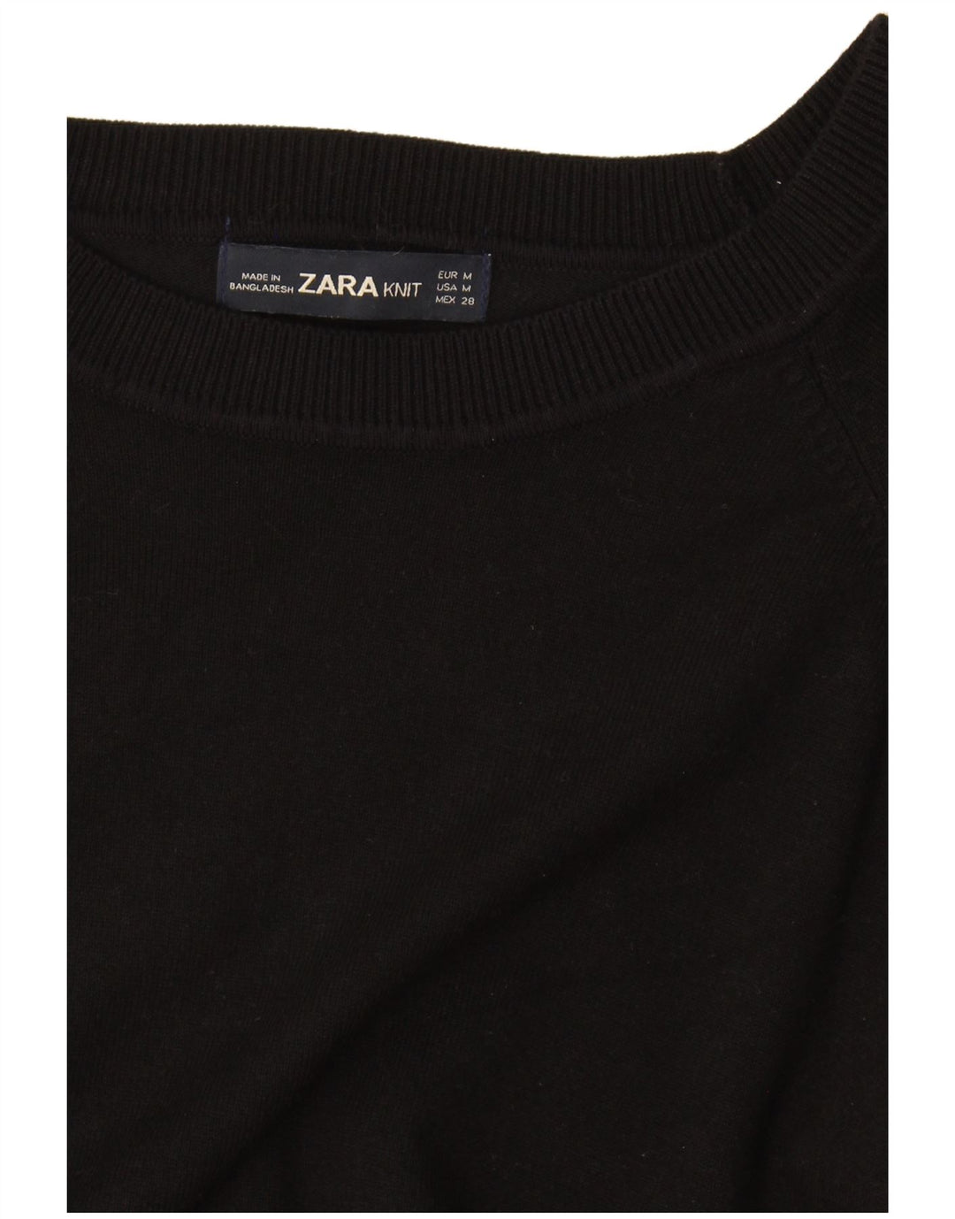 Zara Pull surdimensionné à col bateau pour femme UK 14 Noir moyen
