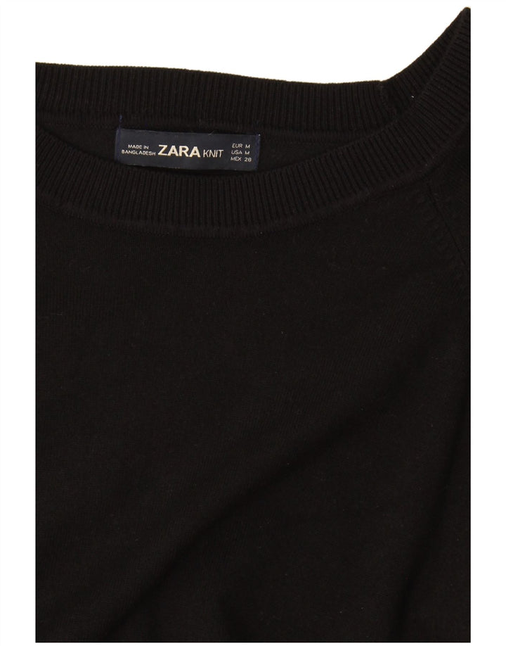 Zara Pull surdimensionné à col bateau pour femme UK 14 Noir moyen