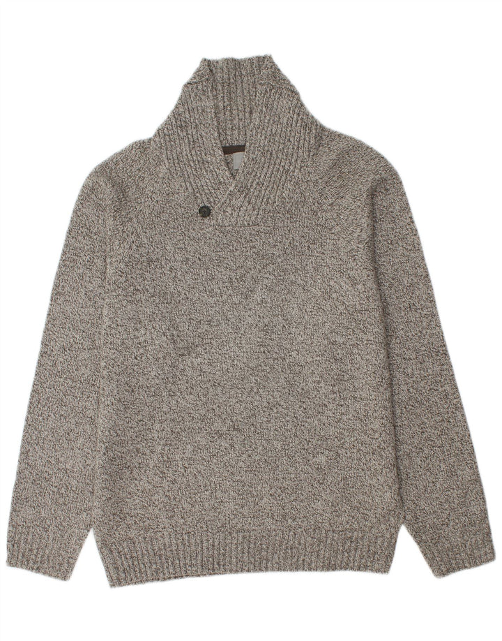 Marks & Spencer Pull à col châle pour homme Gris moyen moucheté