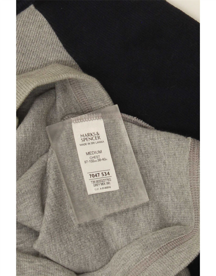 Marks & Spencer Haut à manches longues pour homme en coton color block gris moyen