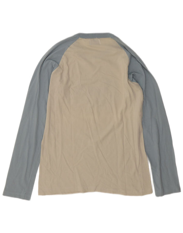 Replay Haut graphique à manches longues pour homme en coton color block blanc cassé moyen