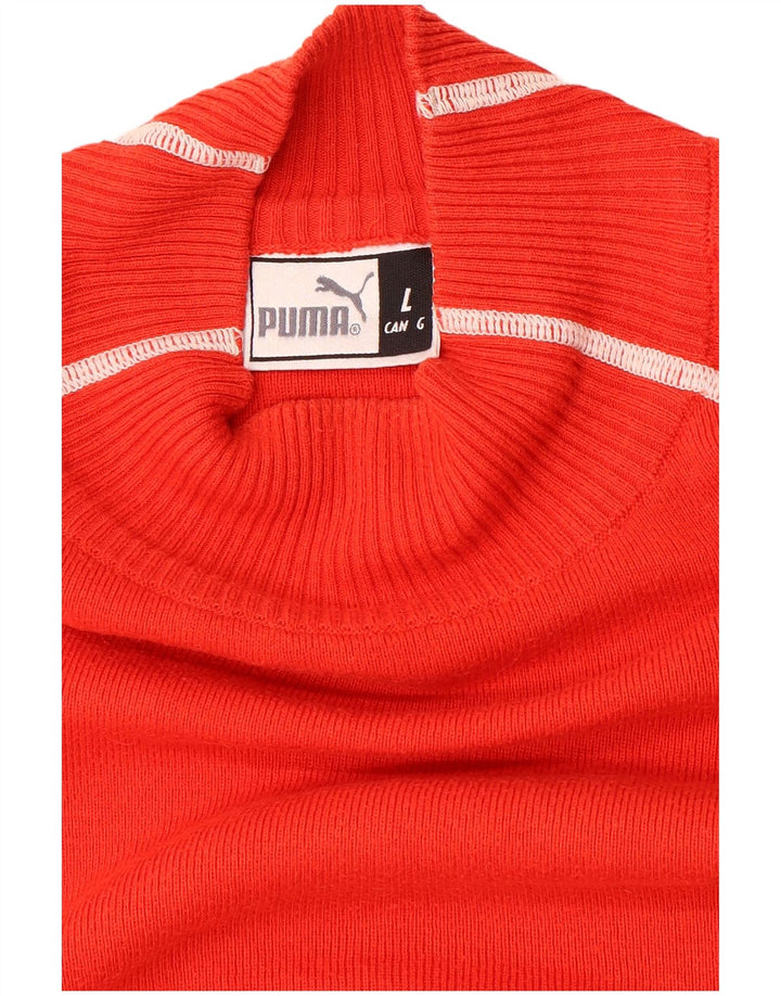 Puma Pull à Col Roulé Homme Large Rouge Colorblock