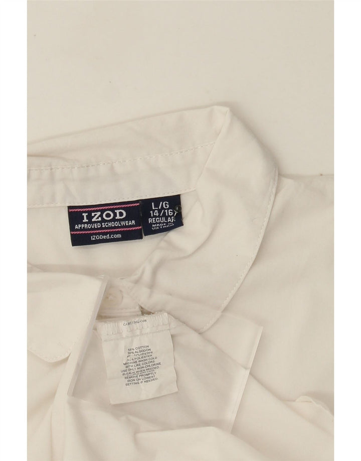 IZOD Chemisier à manches courtes et volants pour fille 14-15 ans Blanc Taille L