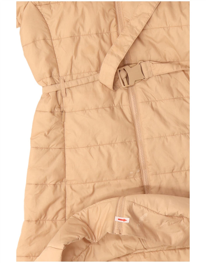 Adidas Manteau rembourré à capuche pour femme UK 10 Petit Polyester Beige