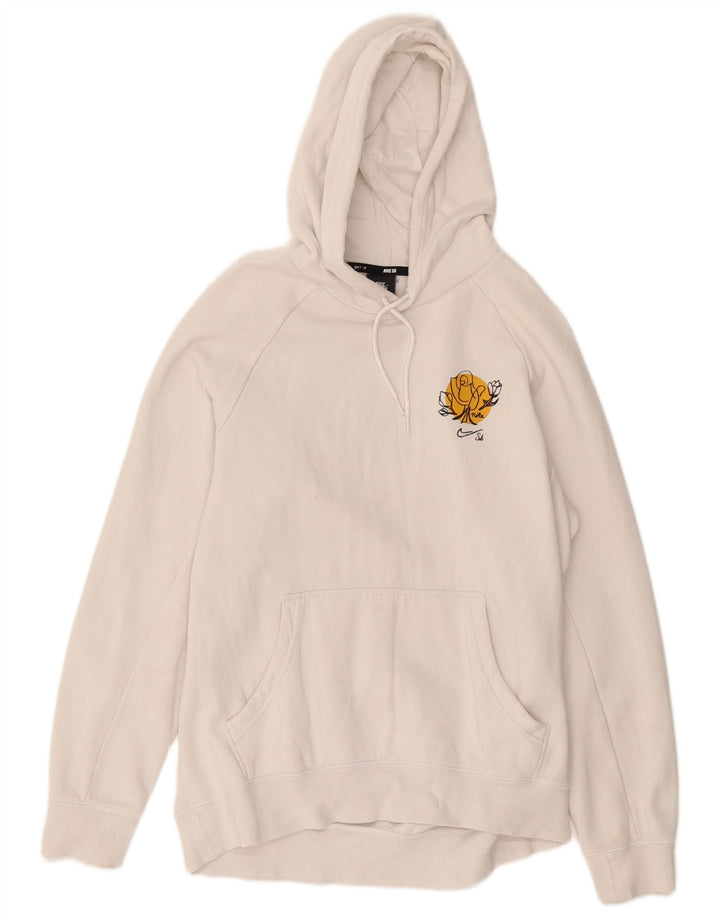 NIKE Pull à capuche graphique pour homme en coton blanc moyen