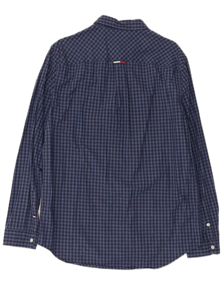 Tommy Hilfiger Chemise coupe classique pour homme en coton vichy bleu marine