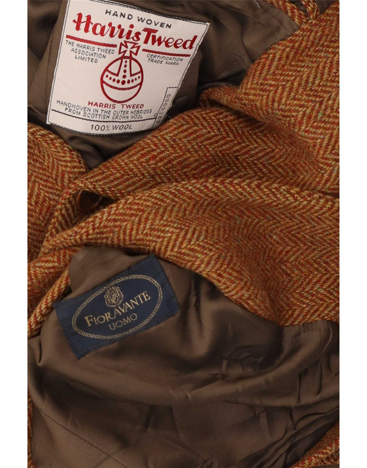 Harris Tweed Veste blazer à 2 boutons pour homme IT 54 2XL en laine à chevrons marron