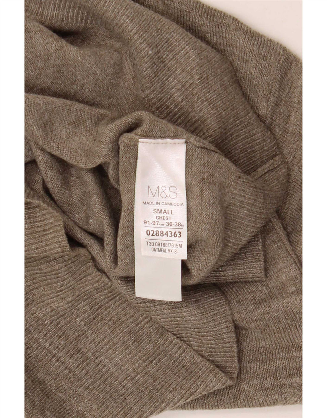 Marks & Spencer Pull col V pour homme Petit en acrylique moucheté beige