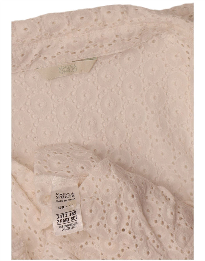 Marks & Spencer Chemisier transparent pour femme UK 16 Large Blanc