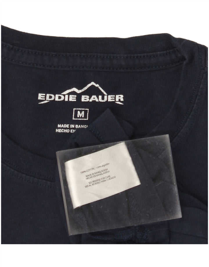 EDDIE BAUER T-Shirt Homme Top Bleu Marine Moyen Coton