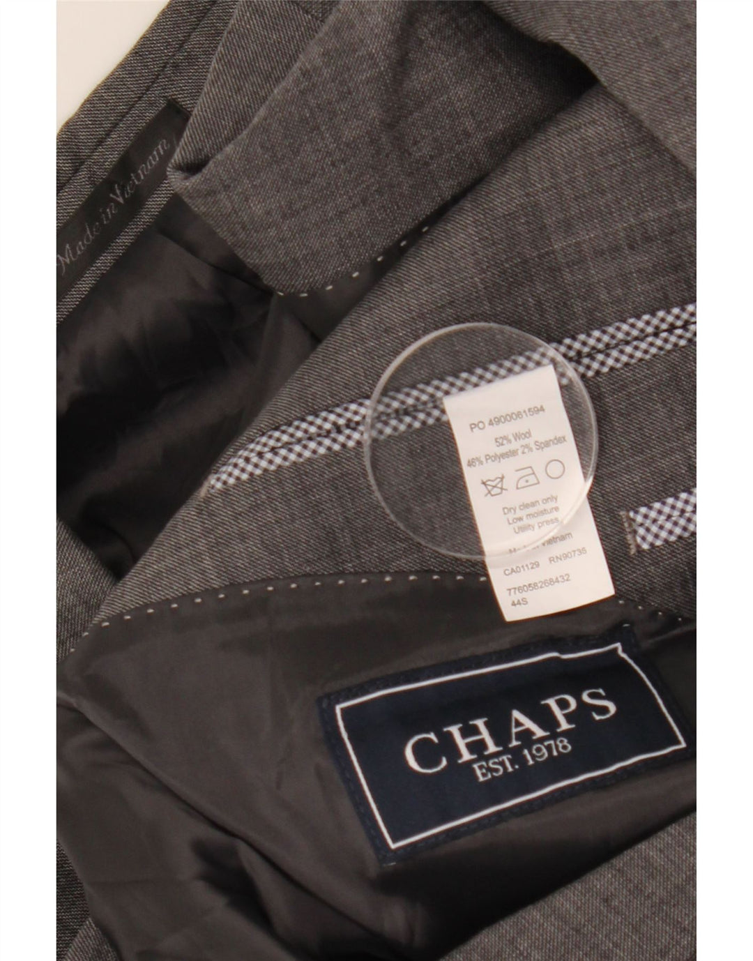 CHAPS Veste Blazer 2 Boutons Homme UK 44 2XL Gris Laine