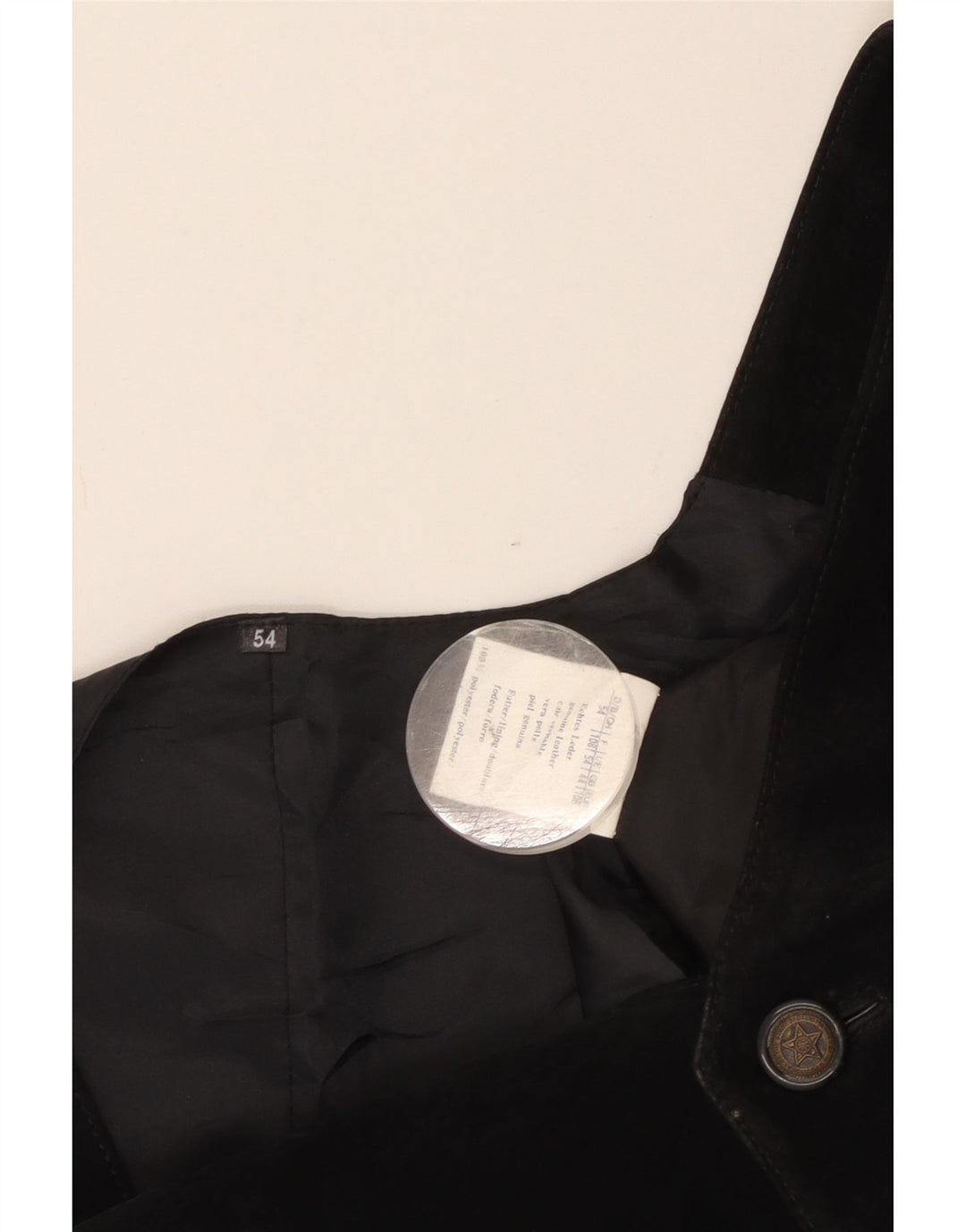 gilet en daim homme vintage IT 54 XL cuir noir