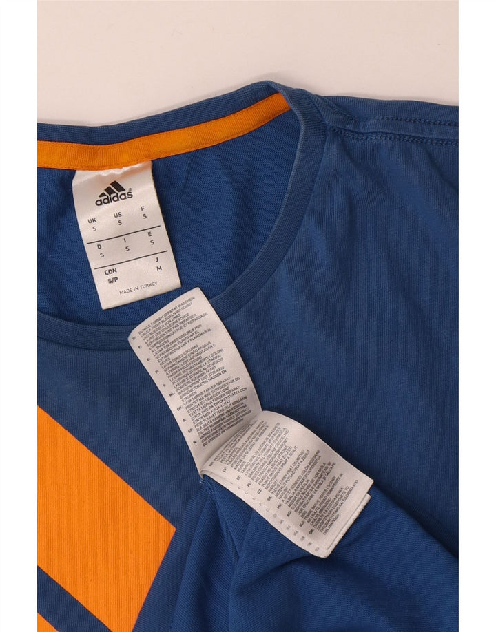 Adidas T-shirt graphique pour homme en coton bleu petit