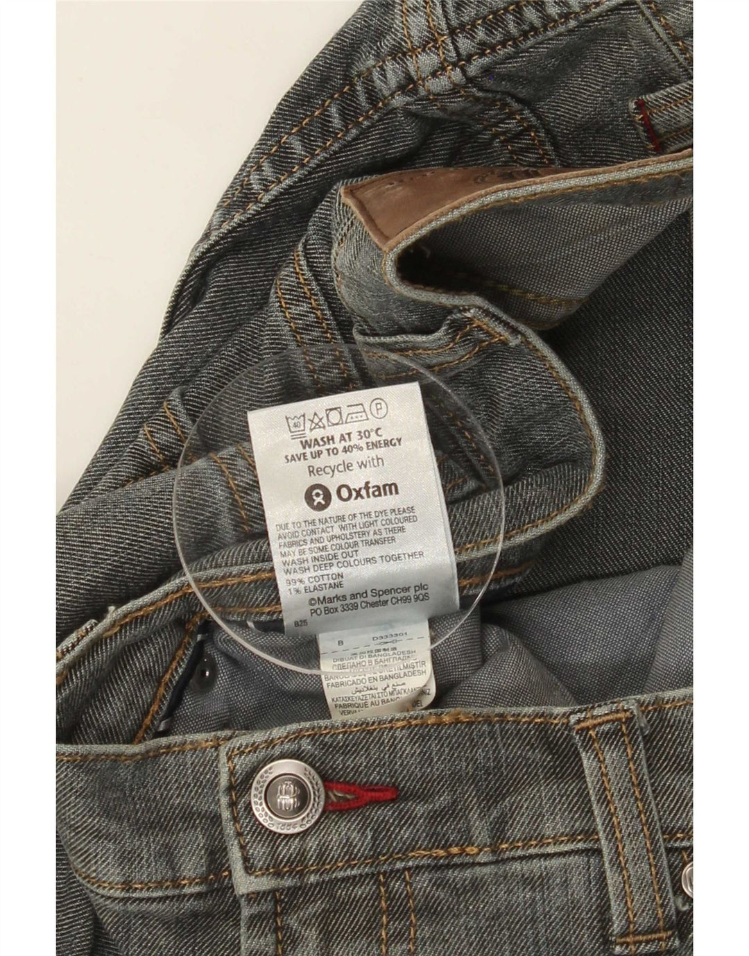 Marks & Spencer Jean droit homme W34 L29 gris coton